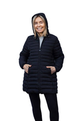 Womens frost puffer black long hood